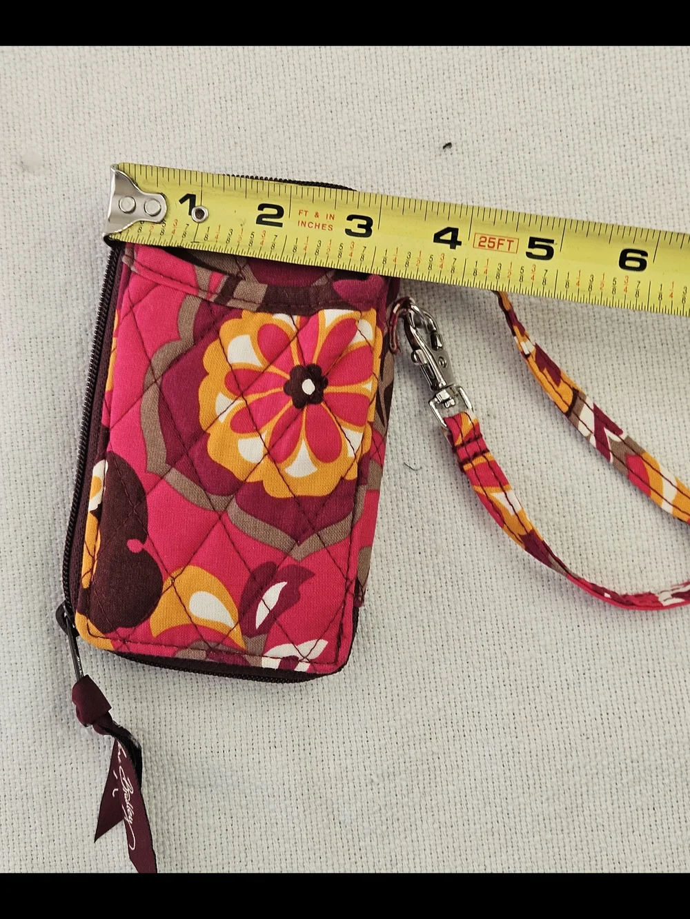 Vera Bradley Wallet Wristlet Mocha Rouge - Picture 4 of 5